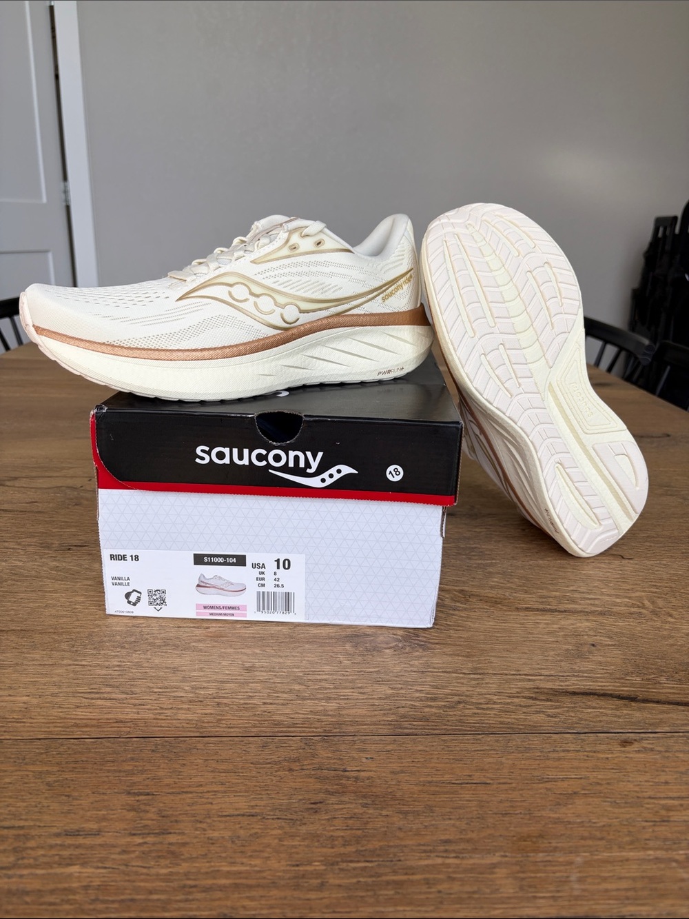 Sizes 7.5 & 10 Women Saucony Ride 18 Running Shoes, Vanilla S11000-104 - Picture 10 of 10